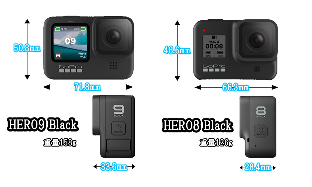 GoPro HERO9 BlackとGoPro HERO8 Blackを比較してみた | スキューバ 